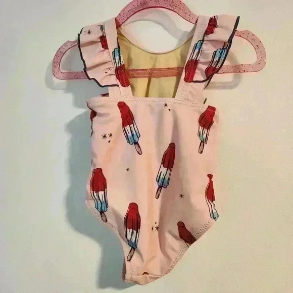 PINK CHICKEN Strawberry Cream Rocket‎ Pop Katniss Swimsuit 6-12m - Picture 2 of 3